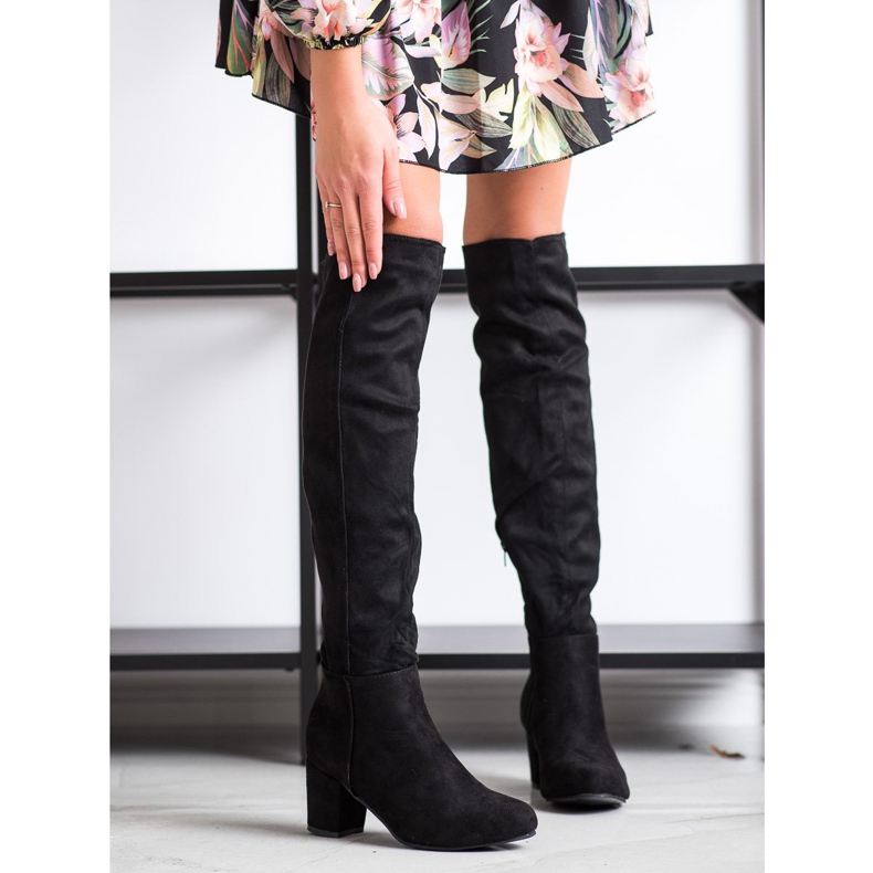 Fashion Black suede boots 1