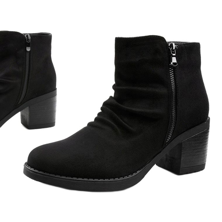 Black ankle boots with a Millgrove zipper 1