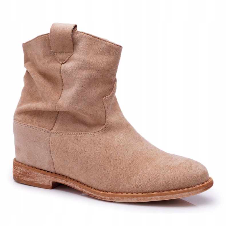 MSMG Women's Ankle Boots Beige Ellen 4