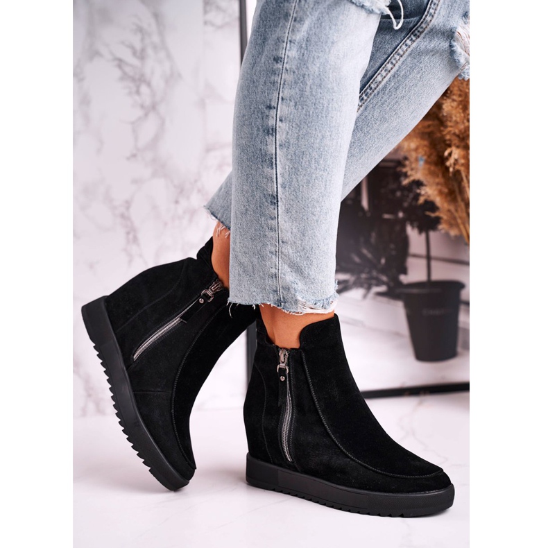 Women's Ankle Boots Suede Black Silvia 2