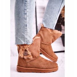 Boots Suede with Fur Brown Button 2