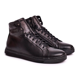 KENT men's leather sneakers black Chris 1