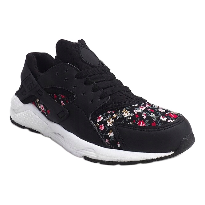 Sports Sneakers With Flowers 613 Black white red green 2 Sports Sneakers With Flowers 613 Black white red green 2