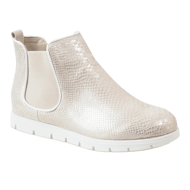 Gold sports ankle boots 1602 beige silver 1
