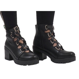 Mulanka Black open-heeled boots J-10 1