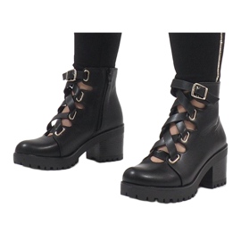 Mulanka Black open-heeled boots J-10 3