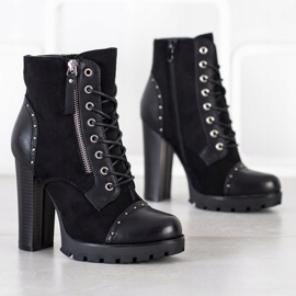 Kayla Rock boots on high heels black 1