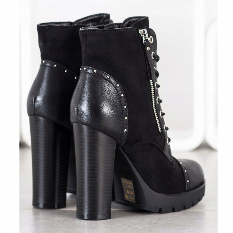 Kayla Rock boots on high heels black 2