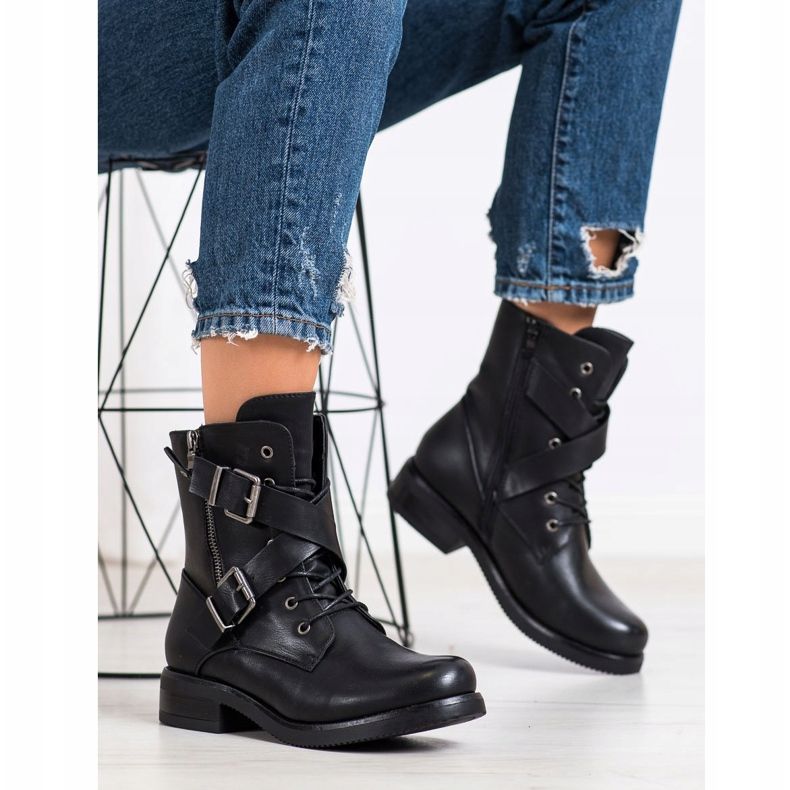 Kayla Classic Workers With Buckles black 2