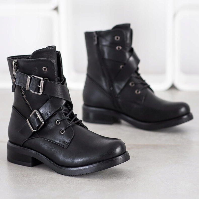 Kayla Classic Workers With Buckles black 1