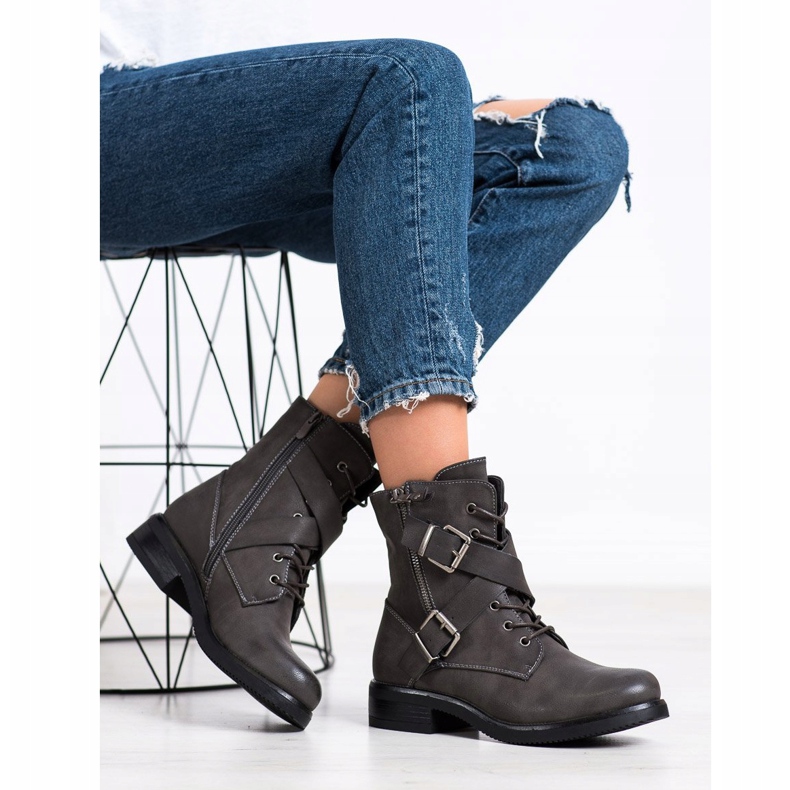 Kayla Classic Workers With Buckles grey 2