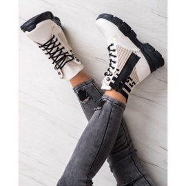 SHELOVET Lace-up Fashion Workers white black 2
