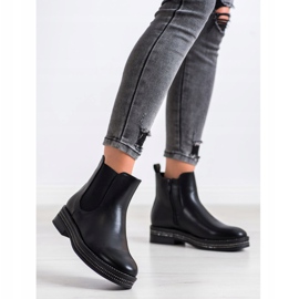 SHELOVET Boots On The Platform With Cubic Zirconia black 1