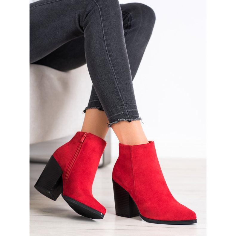 Super Me Red Booties On A Wide Post 1