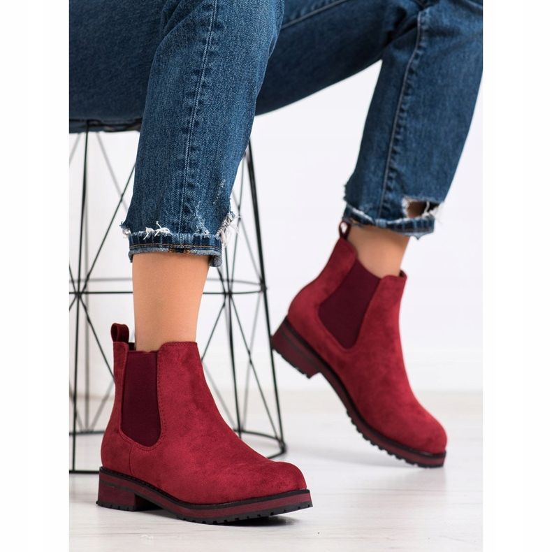 Marquiz Comfortable maroon Chelsea boots red 2