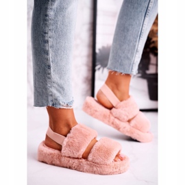 FJ1 Women's Slippers on the Platform Fur Orange Cotton Candy 1