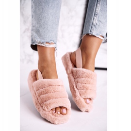 FJ1 Women's Slippers on the Fur-Orange Snowflake Platform 2