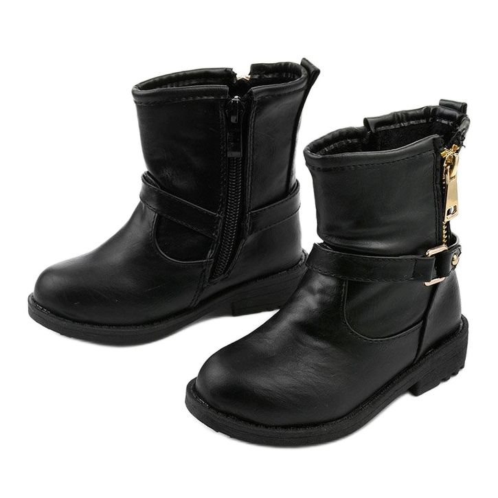 Children's black boots for girls from Jynriane 2 Children's black boots for girls from Jynriane 2