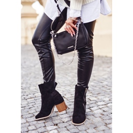 MSMG Women's Boots On Heel Suede Black Anabelle 2