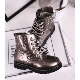 Children's Warm Boots with Rhinestones Lacquered Fame silver grey 1 Children's Warm Boots with Rhinestones Lacquered Fame silver grey 1