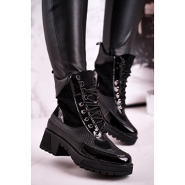 Boots Workers Warmed Black Animal Print Helena 2