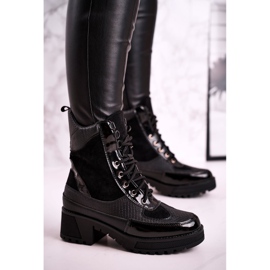 Boots Workers Warmed Black Animal Print Helena 1
