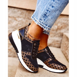 S.Barski Women's Sport Shoes Sneakers Black White Metronus beige golden 2