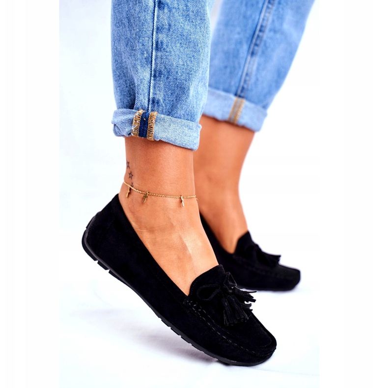 EVE Women's Loafers Suede 20PB35-2003 Black Donna Mia 3