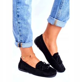 EVE Women's Loafers Suede 20PB35-2003 Black Donna Mia 1