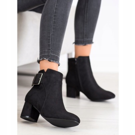Top Shoes Suede Booties With A Buckle black 2