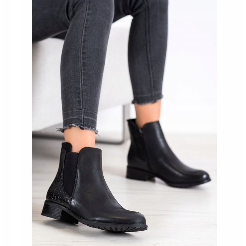 Kayla Casual Snake Print boots black 1