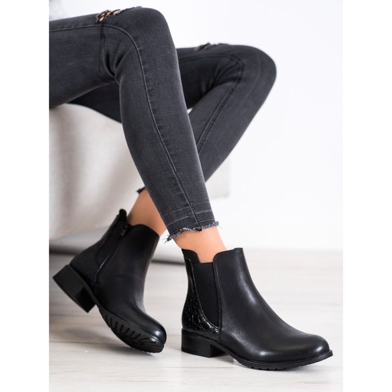 Kayla Casual Snake Print boots black 2