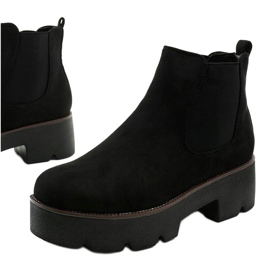 Black suede ankle boots on the Arnlando platform 1