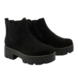 Black suede ankle boots on the Arnlando platform 2