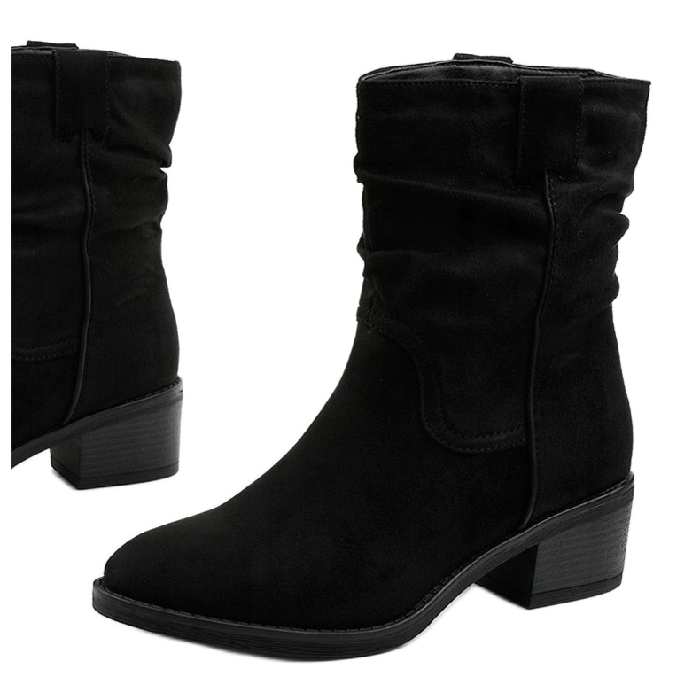 Black suede insulated Fyrelnet cowboy boots 1 Black suede insulated Fyrelnet cowboy boots 1