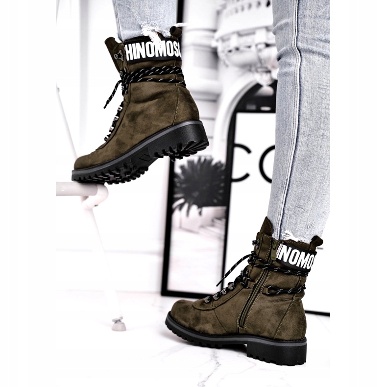 Evento Women's Timber Boots High Khaki 9BT35-1331 Dk.Green black 2 Evento Women's Timber Boots High Khaki 9BT35-1331 Dk.Green black 2