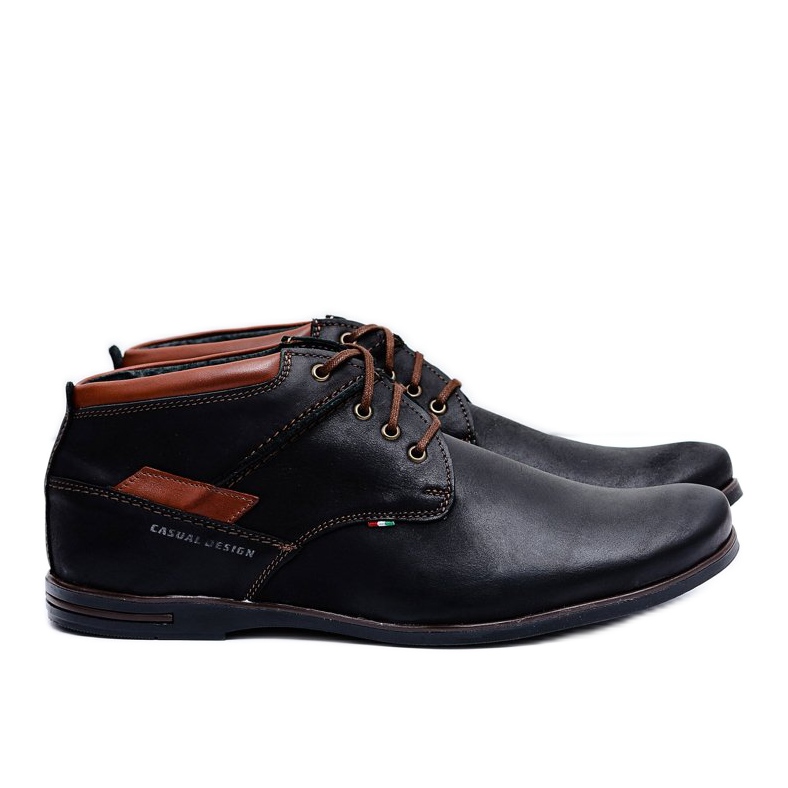 Gino Tuzzi Black Men's Leather Lace-up Shoes Gertrudo 1