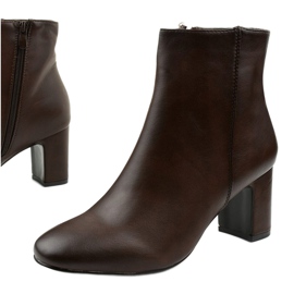 Brown eco-leather ankle boots on the Nilandaley post 1