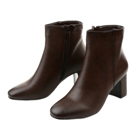Brown eco-leather ankle boots on the Nilandaley post 2