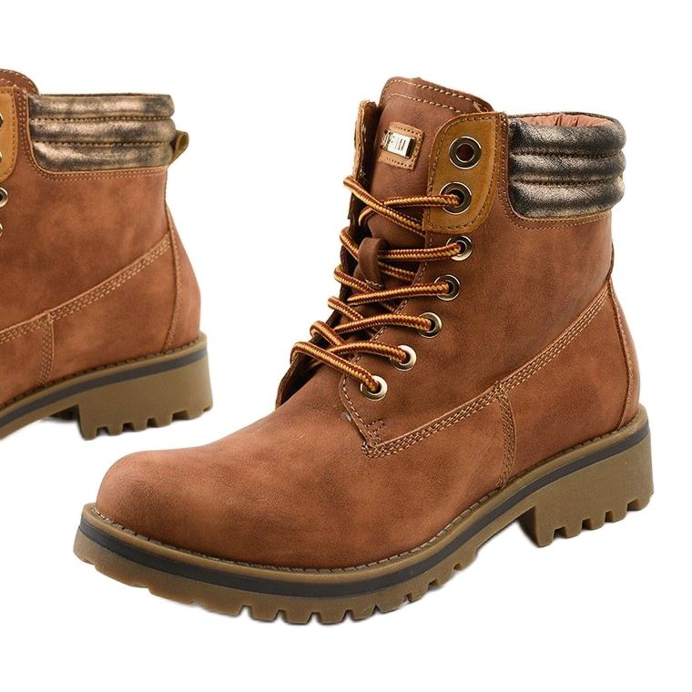 Camel lace-up boots, insulated Halitta brown multicolored 1