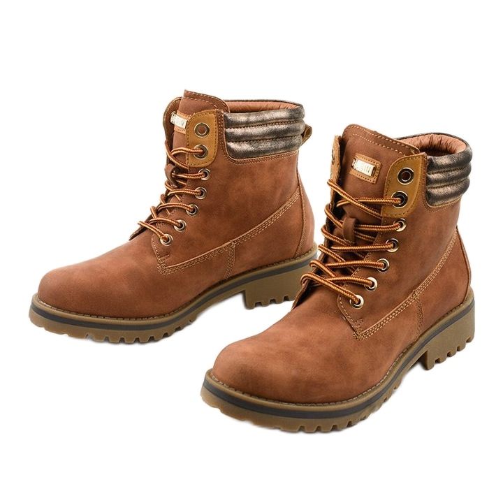 Camel lace-up boots, insulated Halitta brown multicolored 2