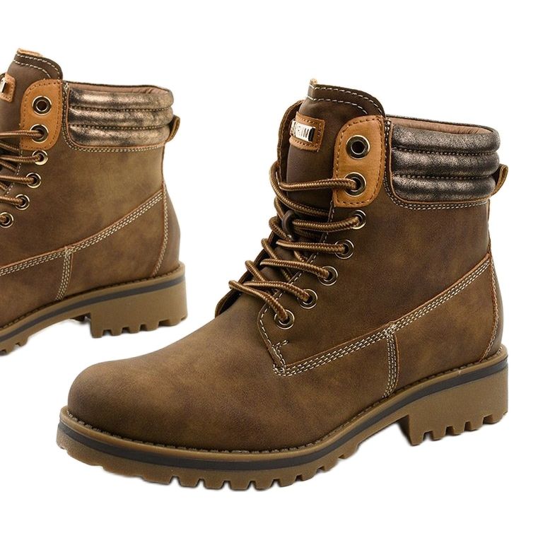 Khaki lace-up boots with lined Halitta 1