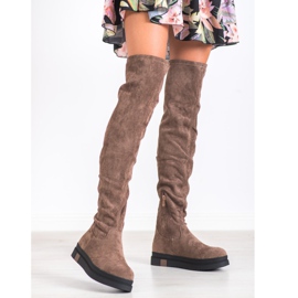 Gogo Fashionable Platform Boots beige 1