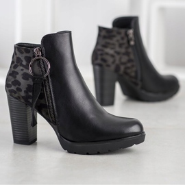 Goodin Warm Leopard Print boots black 1