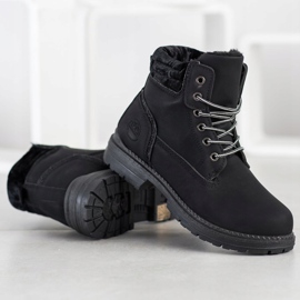 SHELOVET Hiking Boots With Velor Uppers black 2