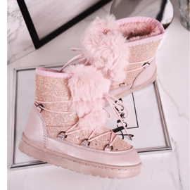 Children's Snow Boots With Fur Light Pink Minnie Mouse 1