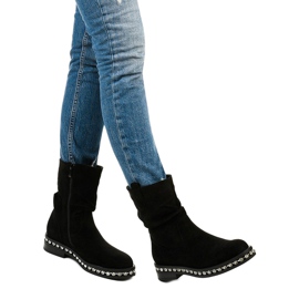 Women's black insulated boots with Ulafina zipper 1