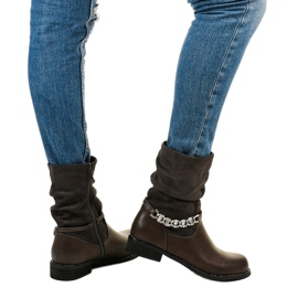 Gray flat ankle boots with a Petgell zipper grey 2