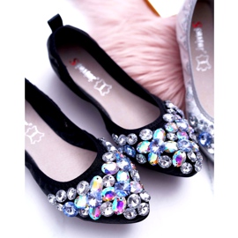 Seastar Women's Ballerinas with Black Crystal Stones 4
