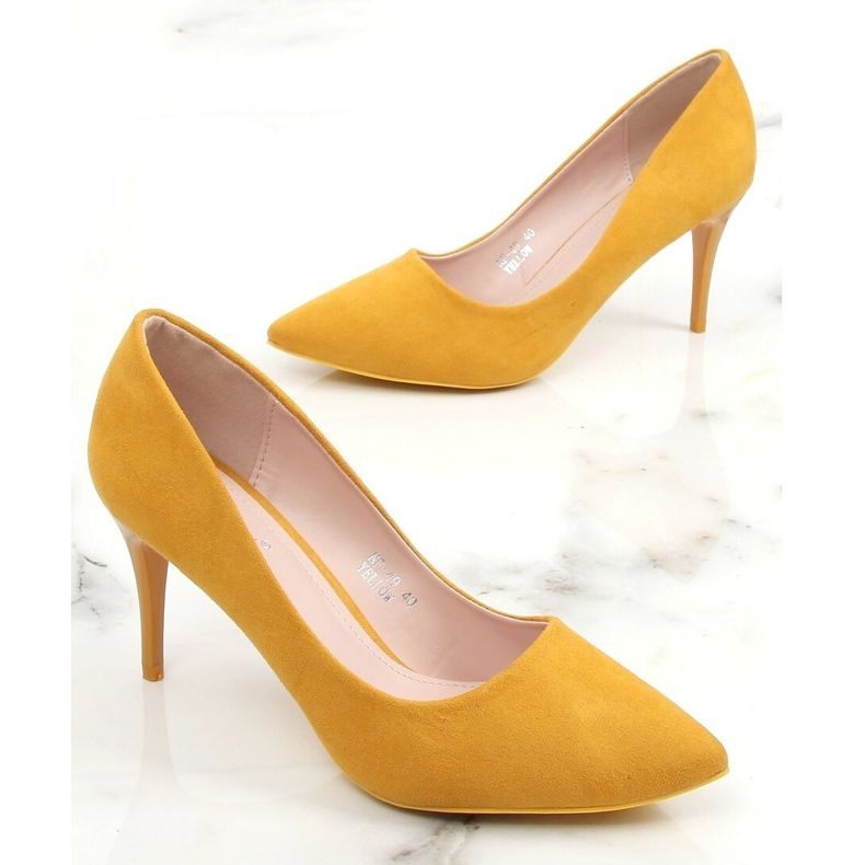 Pumps on a comfortable heel, honey NF-49P Yellow multicolored 2